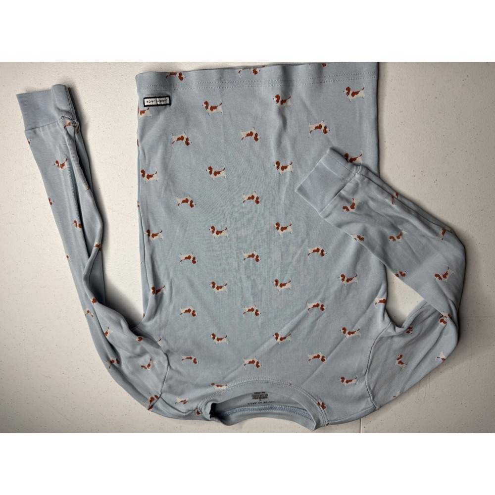 Janie and Jack Boys Blue Basset Hound Dog Print Pajama Top Size 12 Long Sleeve